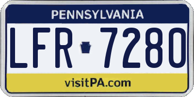 PA license plate LFR7280