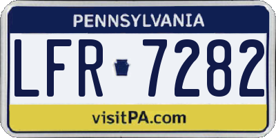 PA license plate LFR7282
