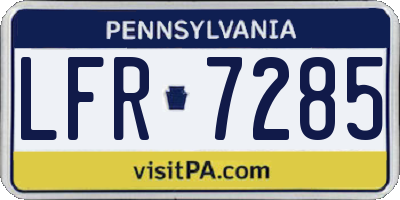 PA license plate LFR7285