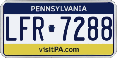 PA license plate LFR7288