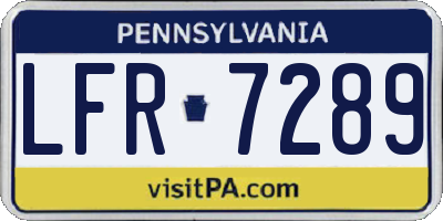 PA license plate LFR7289