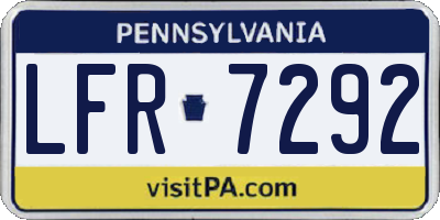 PA license plate LFR7292