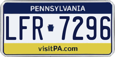 PA license plate LFR7296