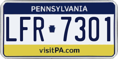PA license plate LFR7301