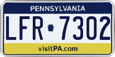 PA license plate LFR7302