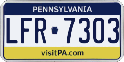 PA license plate LFR7303