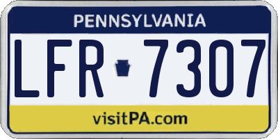 PA license plate LFR7307
