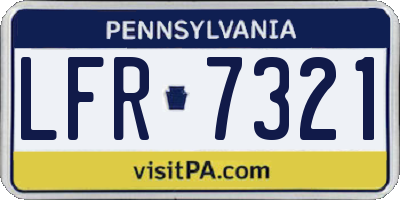 PA license plate LFR7321