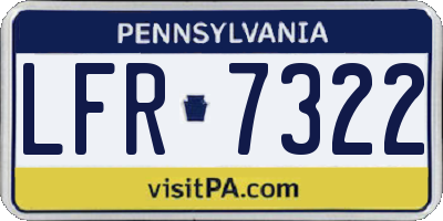 PA license plate LFR7322