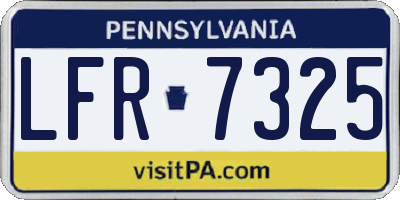 PA license plate LFR7325
