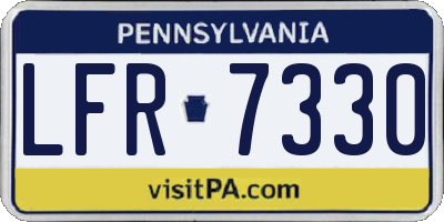 PA license plate LFR7330