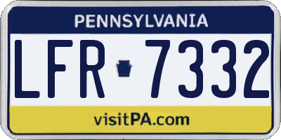PA license plate LFR7332