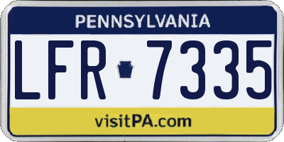 PA license plate LFR7335
