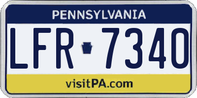 PA license plate LFR7340