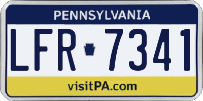 PA license plate LFR7341