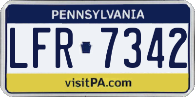 PA license plate LFR7342