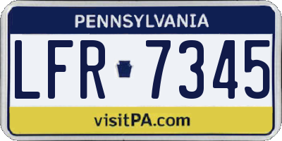PA license plate LFR7345