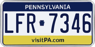 PA license plate LFR7346