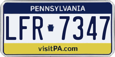 PA license plate LFR7347