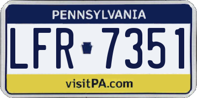 PA license plate LFR7351