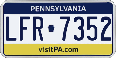 PA license plate LFR7352