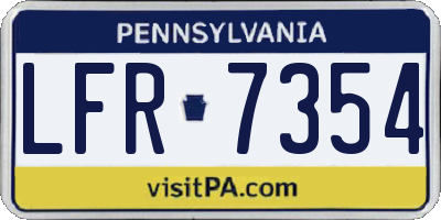 PA license plate LFR7354