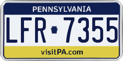 PA license plate LFR7355