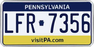 PA license plate LFR7356