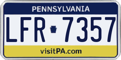PA license plate LFR7357