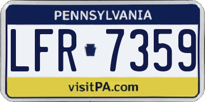 PA license plate LFR7359