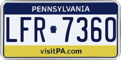 PA license plate LFR7360