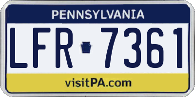 PA license plate LFR7361