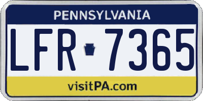 PA license plate LFR7365