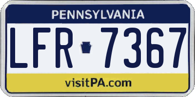 PA license plate LFR7367
