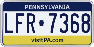 PA license plate LFR7368