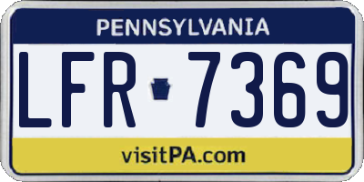 PA license plate LFR7369