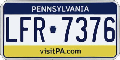 PA license plate LFR7376