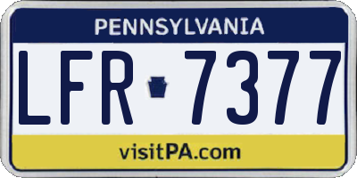 PA license plate LFR7377