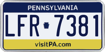 PA license plate LFR7381