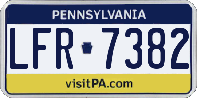 PA license plate LFR7382