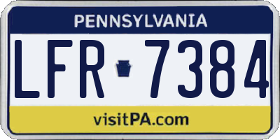 PA license plate LFR7384