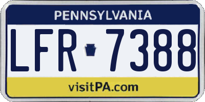 PA license plate LFR7388