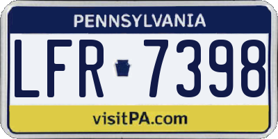 PA license plate LFR7398