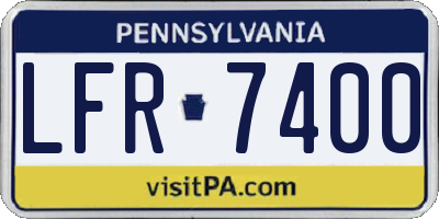 PA license plate LFR7400