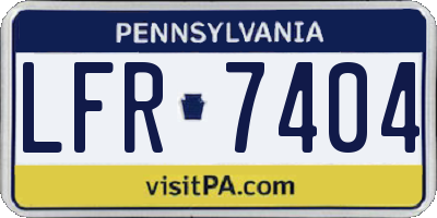 PA license plate LFR7404