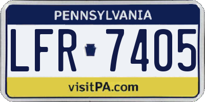 PA license plate LFR7405