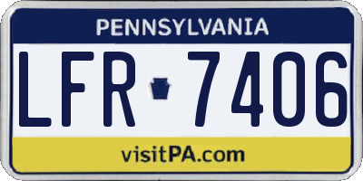 PA license plate LFR7406