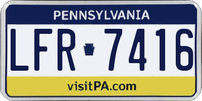 PA license plate LFR7416