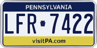PA license plate LFR7422