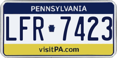 PA license plate LFR7423